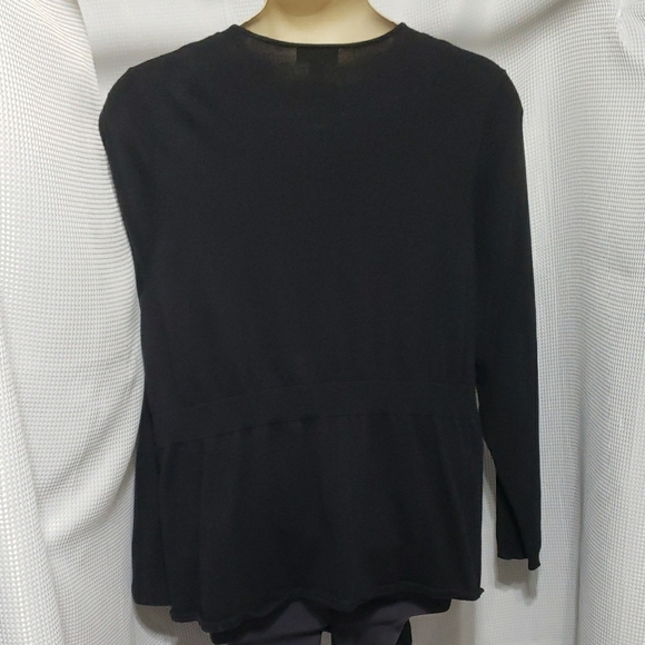 a.n.a . Black Women's Sweater; Open Waterfall Front; Soft & Comfy.  EUC  Size 2X - Picture 7 of 16